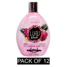 Luau Black Tanning Lotion – Pack of 12 - 13.5 oz 200X Island Bronzer by Tan Asz