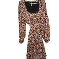 Free People Jael Printed Mini Dress sz M euc