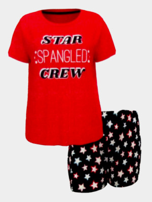 Patriotic Ladies Tee Shirt  &Sleep Shorts New Choice Size 2 X or  3X