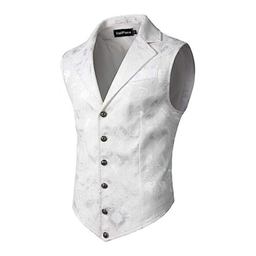 Herren viktorianischer Anzug Weste einreihigig Jacquard Steampunk Gothic Weste Tops - Bild 13 von 16