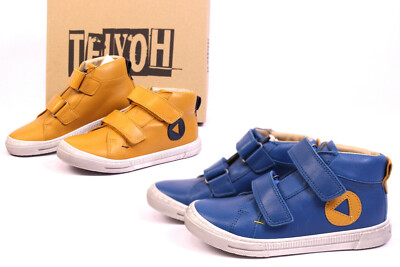 Kinder Schuhe Telyoh 80003 Sneaker Leder Halbschuhe Boots orange blau petrol 