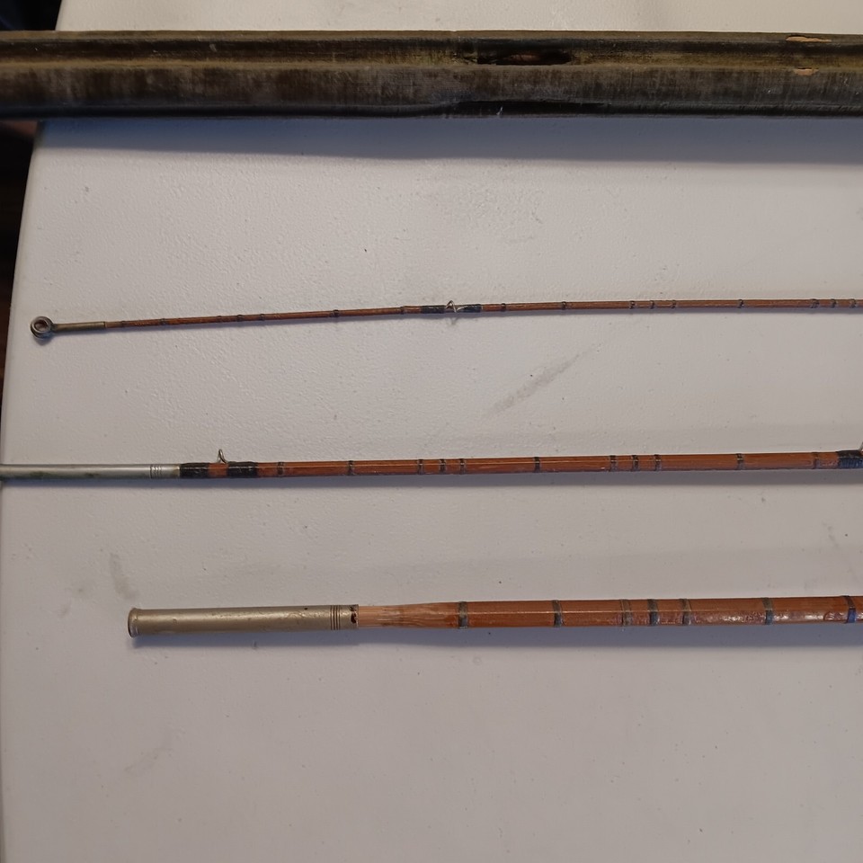 Vintage Fly Rod, Hex Bamboo, 3pc with Holder eBay