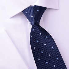 Blue Navy Diamond 3.15" Classic Tie 8cm Necktie Traditional Geometric Check