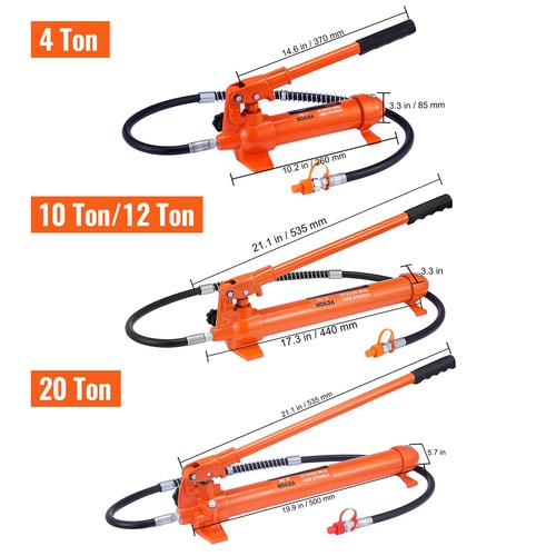 VEVOR 4/10/12/20 Ton Hydraulic Porta Power Jack Air Pump Lift Ram Body Frame Kit - Imagen 2 de 50