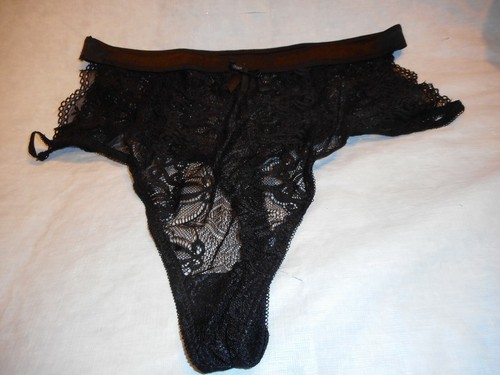 N/W/T Frederick's Of Hollywood Black Lace High Waist Thong Panty SMALL - Picture 6 of 12