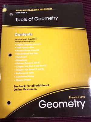 Common Core Geometry Chapter 1 Tools of Geometry  Prentice Hall