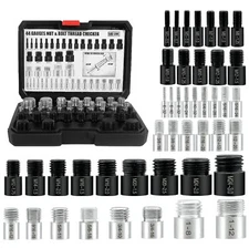 44Pc Nut and Bolt Thread Checker, Male/Female Gauges - 44 Gauges 23 Inch & 21 Me