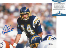 DAN FOUTS SAN DIEGO CHARGERS SIGNED 8x10 PHOTO C NFL HOF LEGEND BECKETT COA BAS