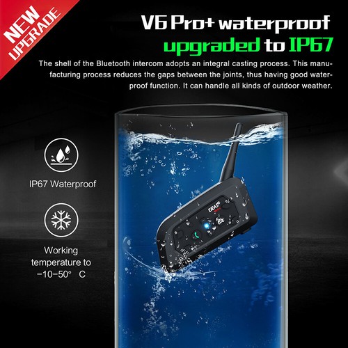 EJEAS V6 Pro+ Bluetooth5.1 Intercomunicador Moto Mejorado Sistema de Intercom 2X - Imagen 15 de 19