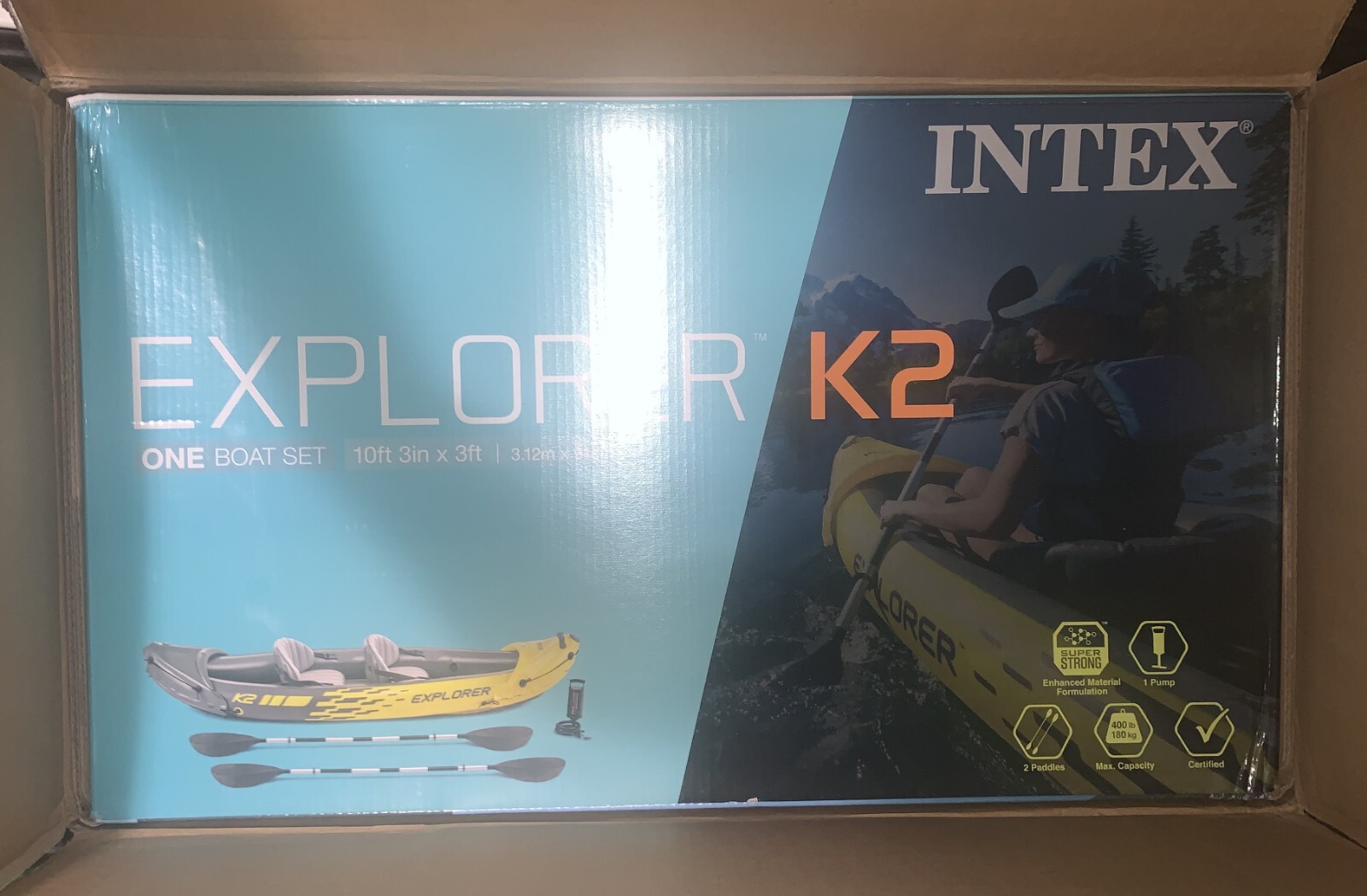 Intex Explorer K2 2-Person Inflatable Kayak with Aluminum Oars (68307EP ...