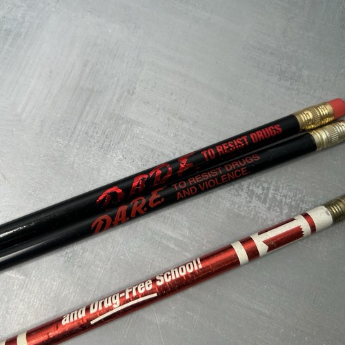 3 Vintage DARE Anti Drug Say No To Drugs Drug-Free School Unsharpened Pencils - Picture 5 of 13