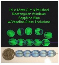 5 Pieces Czech VASELINE/URANIUM GLASS BEADS 14 x 12mm Polished Windows