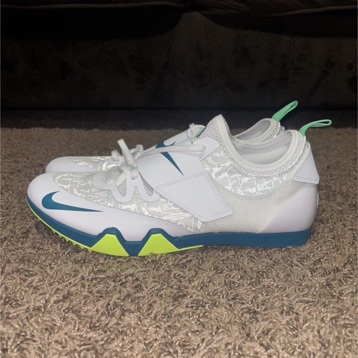New Nike Zoom Pole Vault Elite White Bright Spruce Spikes  display picture 2