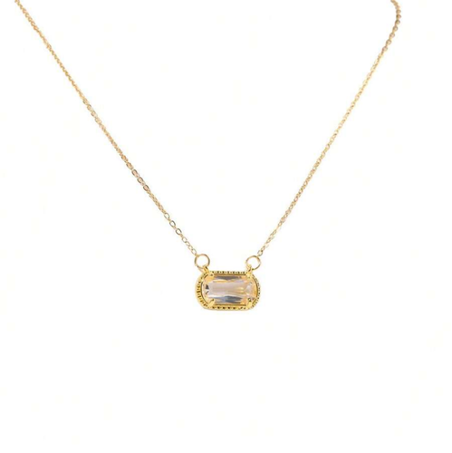 Gemstone Birthstone Pendant Layered Necklace for Women Jewelry Trendy Chain Gift - Picture 11 of 32