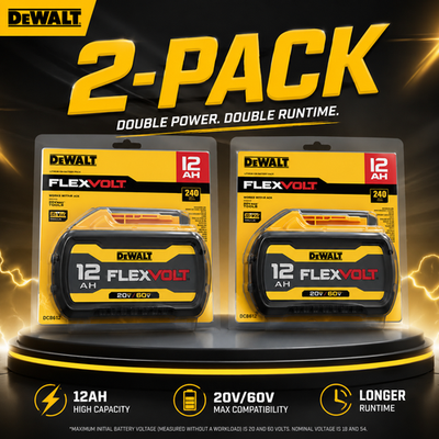 #ad 2 pack DEWALT DCB612 20V 60V FLEXVOLT Lithium Ion 12.0Ah Battery Power Tools $289.99
