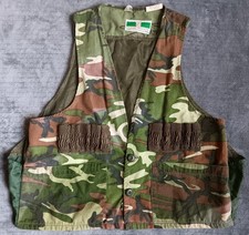 Vintage Distressed Apocalyptic Duck Hunting Vest Large, Ripped Grunge Camouflage