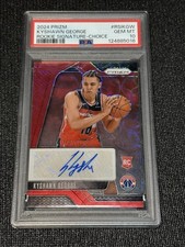 2024 KYSHAWN GEORGE Prizm True Rookie Choice Red Auto #RSI-KGW Wizards PSA 10