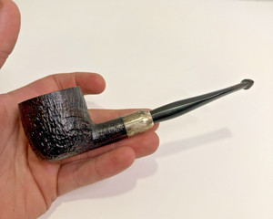 Vintage Savinelli Punto Oro 115KS Estate Pipe w/ Sterling Silver Band Italy 6"