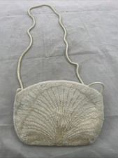 Magid White Beaded Evening Purse Shoulder Strap