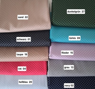 Öko-Tex Baumwollpopeline Pünktchen  in allen Farben 50 x 150 cm