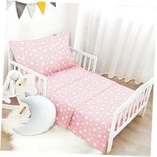 Toddler Bed Sheets for Girls - 3 Piece Set With Toddler Sheet Set Pink Star