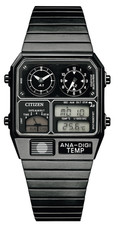   CITIZEN  ANA-DIGI TEMP JG2105-93E Japan Market Limited Black Retro Watch DDP