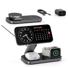 3-in-1 Charging Station for Apple Device, Foldable Magnetic Wireless Black