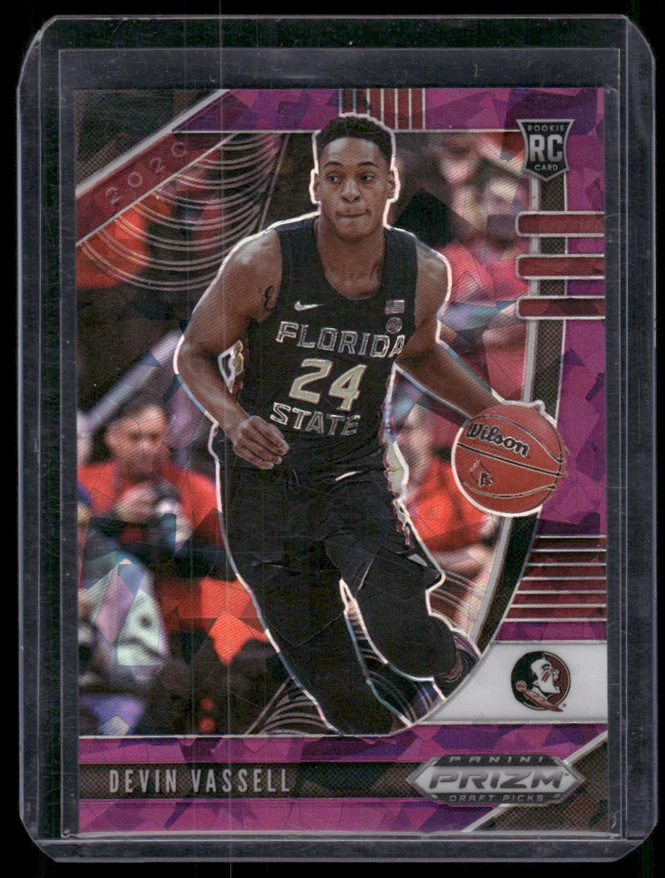 2020 Panini Prizm Draft Picks Collegiate #16 Devin Vassell Purple Ice #/149