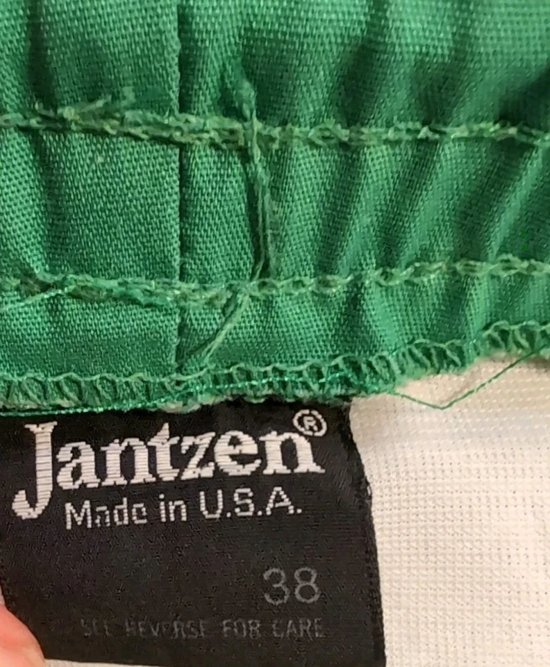 Baúl corto vintage años 70 Jantzen verde con rayas talla 38 adulto Foto 3 de 4