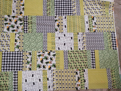 Cute Cat Kitty Craft Quilt to Finish Sew Fabric 44 x 60''