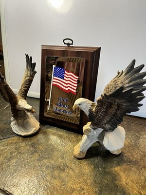 God Bless America Plaque With Two Eagles.