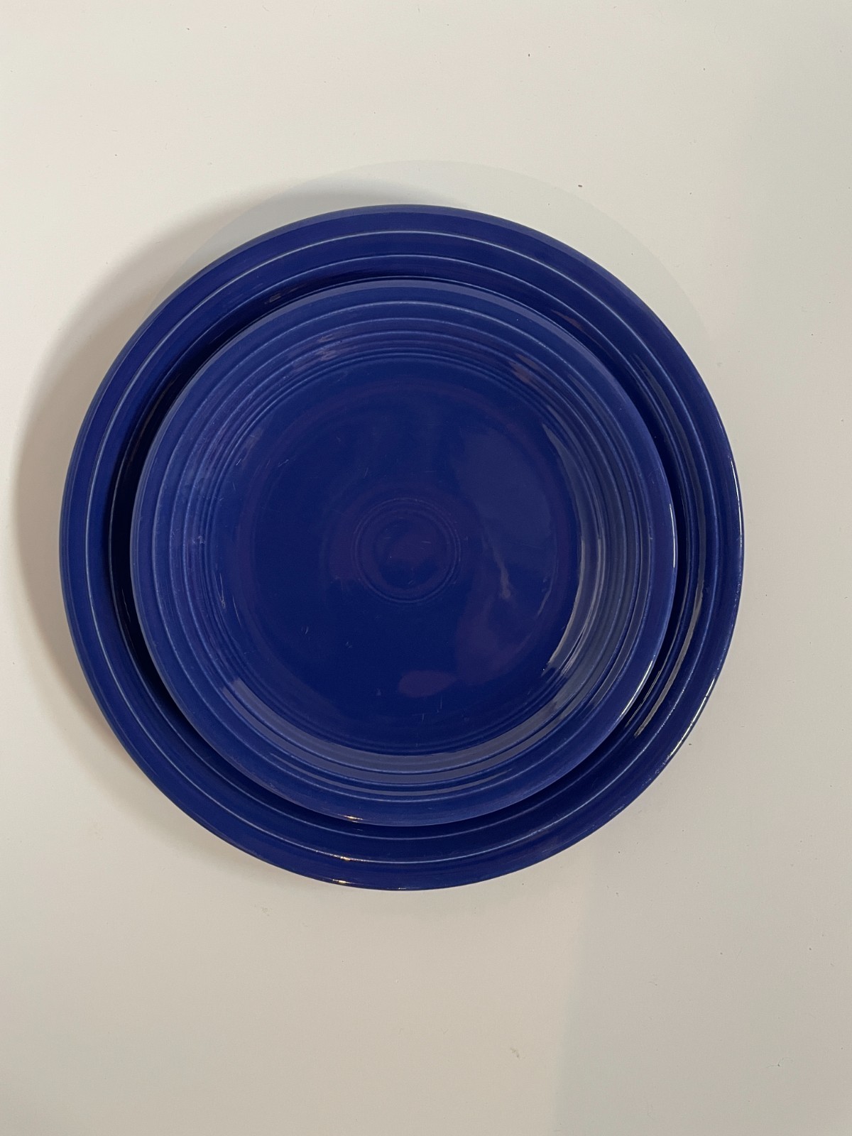 Set 2 FIESTAWARE  Original Colbalt BLUE Plates  Dinner and Salad Plate Unmarked
