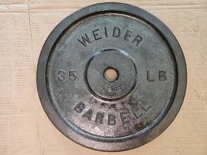 Ancienne plaque d'haltère trou 1 Weider poids standard poids 3 lb 1,4