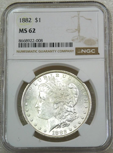1882 P Morgan Silver Dollar NGC MS62 Frosty Just Graded New Holder #H221H