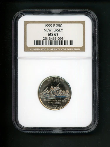 1999 P Statehood Quarter 25c .25 New Jersey NGC MS 67 UNC Choice Gem