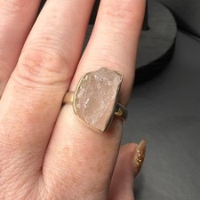 Sterling Silver Rose Quartz Ring Rose Quartz Statement Ring Size 7