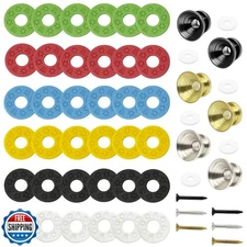42 Packs Guitar Strap Lock kits(36 Pcs Guitar Straps Locks, 6 Pcs Guitar Stra