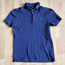 J.Lindeberg Men's Regular Fit Golf Polo Navy Blue/White, Size Medium