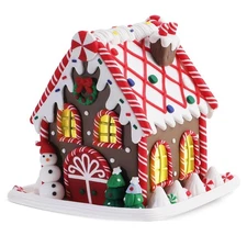 Gingerbread Christmas Decorations, 5 Inch Gingerbread House,Battery Powered C...