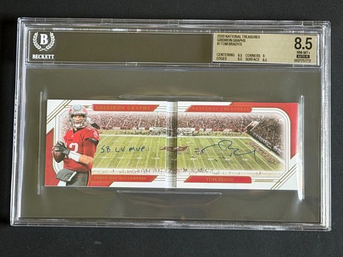 2020 National Treasures Gridiron Graphs Tom Brady AUTO INSCRIPTION SB LV MVP 1/5