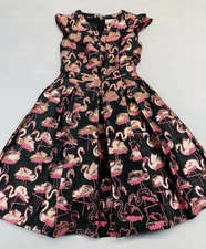 Modcloth Flamingo Brocade Dress Size Small Polyester/Rayon
