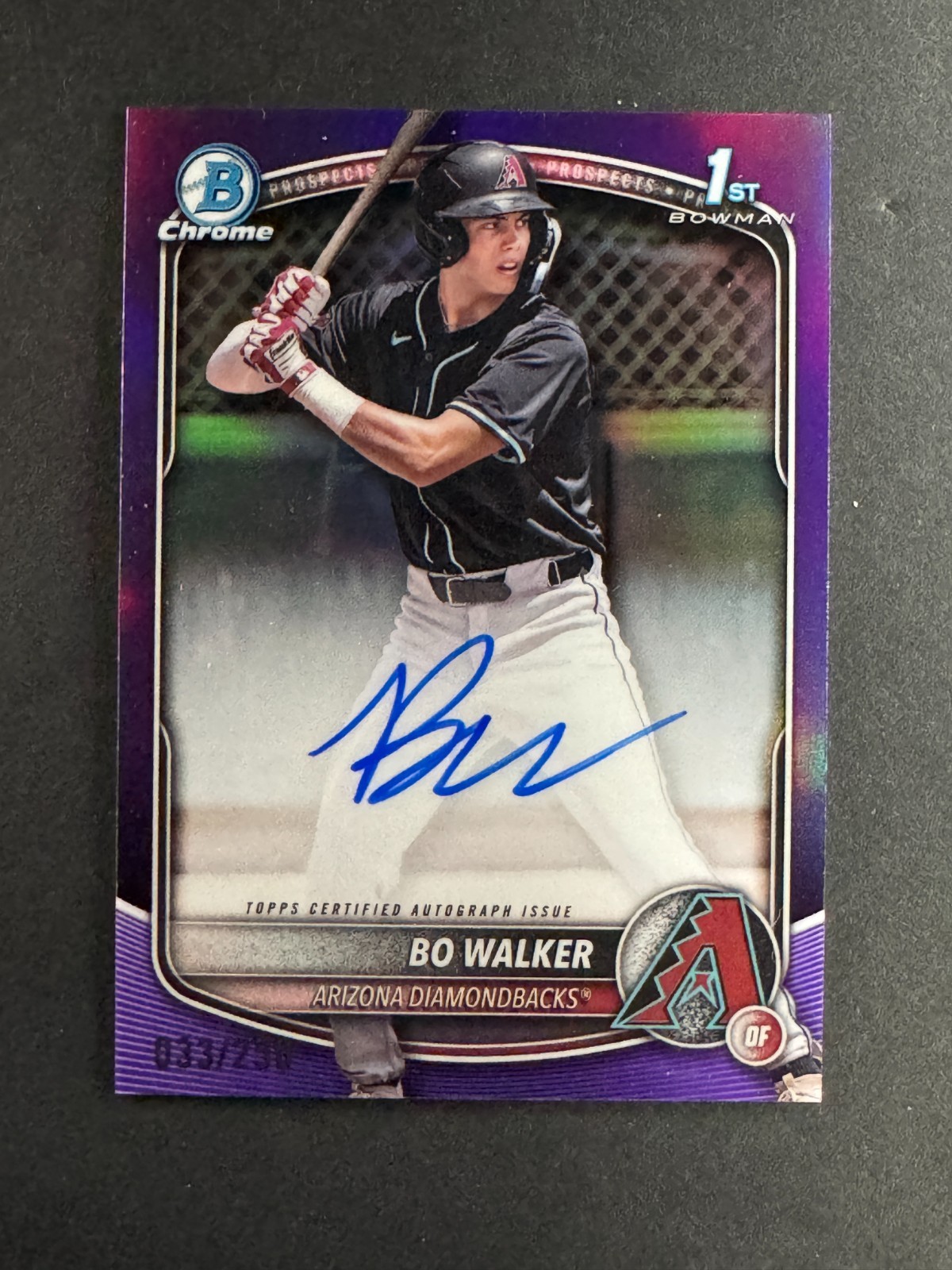 Bo Walker 2025 Bowman Chrome Prospect 1st Auto Purple /250 #CPA-BWA