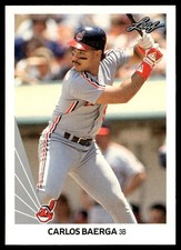 1990 Leaf Carlos Baerga Rookie Cleveland Indians #443
