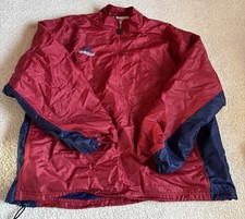 Adidas Soccer Vintage Men's L Red/Blue Colorblock 1/2 Zip Pullover Nylon Jacket
