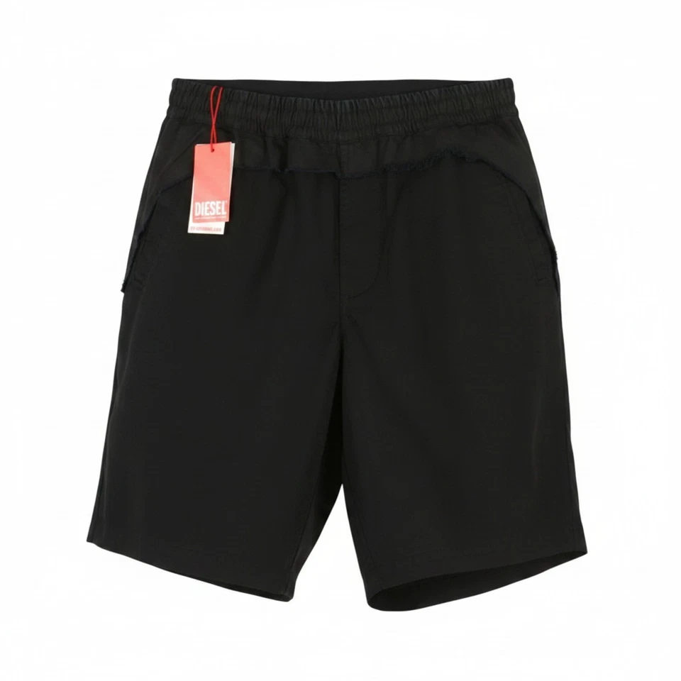 Diesel P-Gustaf Shorts Hombre L Negro Algodón Relajado Ropa Casual - Imagen 4 de 4