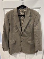 Vintage Chaps Ralph Lauren Blazer 42R Tan 100 Lambswool Made in Canada