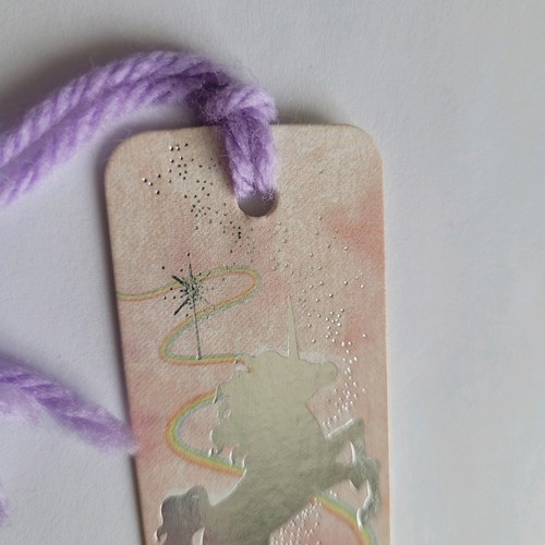 Vintage 80s bookmark Unicorn Magic Rainbow tassel. 1986 Sunshine Thoughts H-950. - Picture 6 of 14