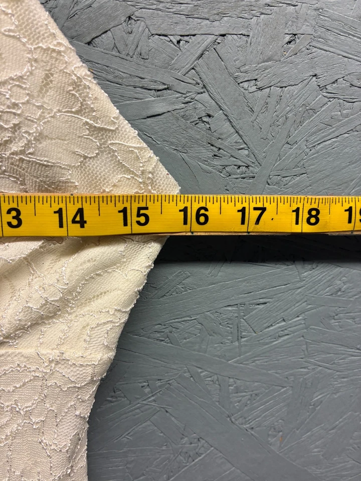 Vestido vaina halter de encaje db Studio para mujer talla 8 marfil sin mangas cuello con cuentas Foto 4 de 4