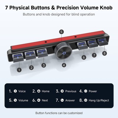 Wireless Remote Control Backlit Keys Flexible Mounting for Androis Radio Serie