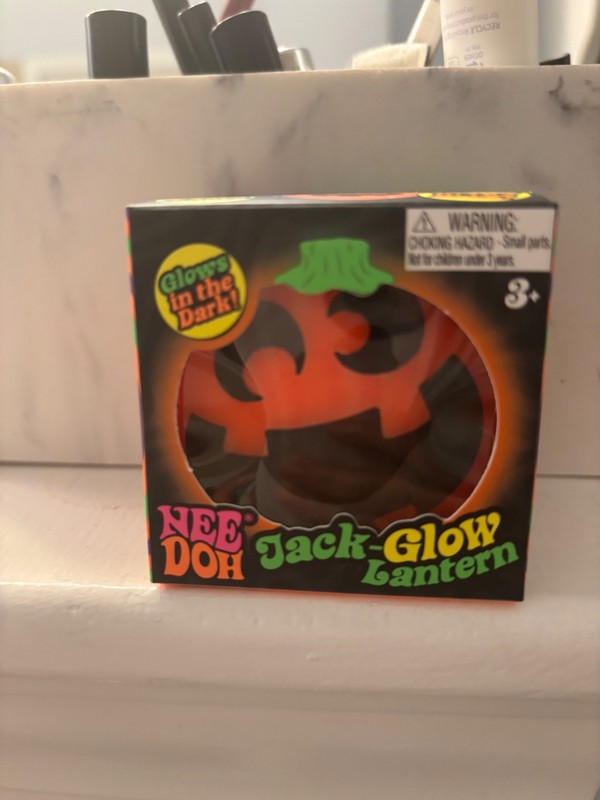 Schylling NeeDoh Jack-Glow Lantern Glow in the Dark Halloween Squishy Toy ORANGE